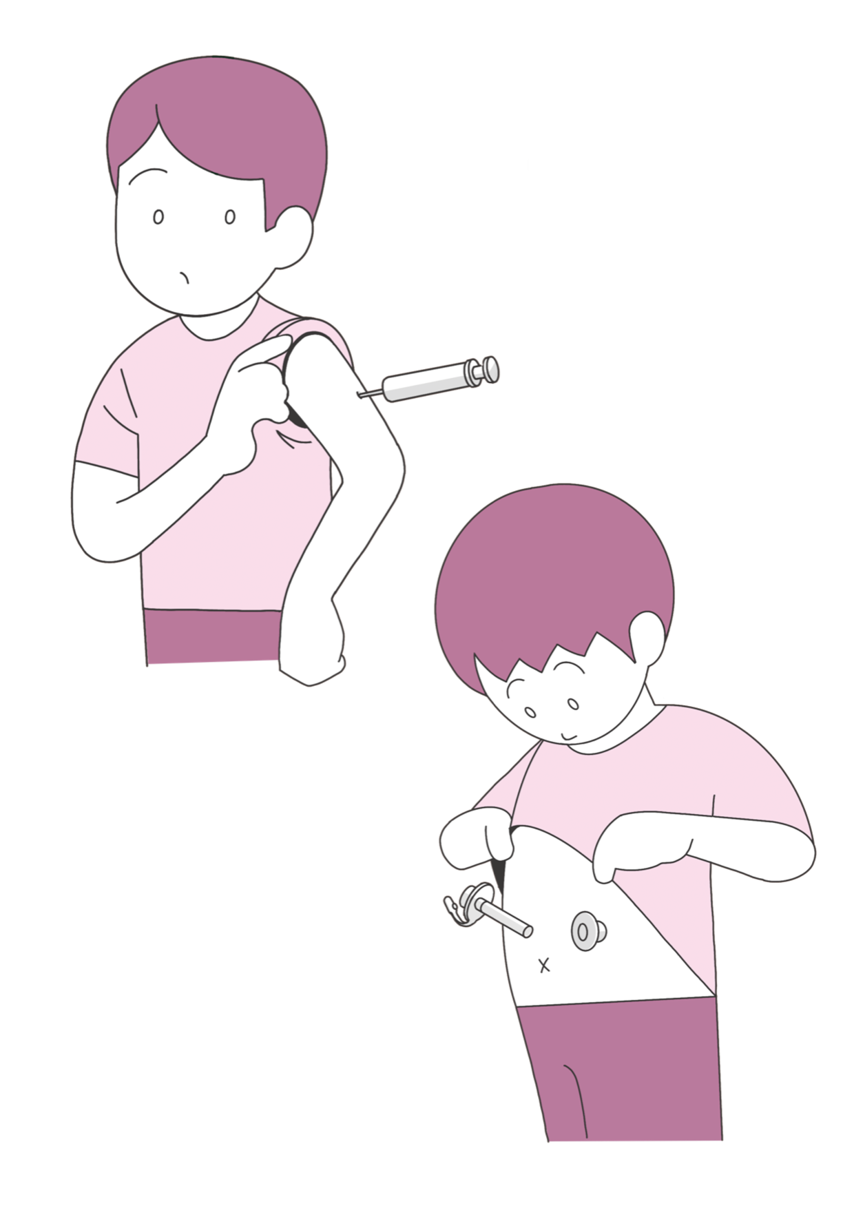 小児科フリップボード「注射をします。」
